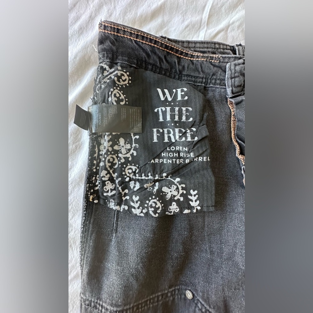 Free People We The Free Loren High Rise Carpenter Barrel Jeans Size 28 NWT - Picture 10 of 15
